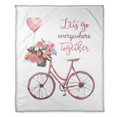 Designs Direct &quot;Let&#39;s Go Everywhere Together&quot; Throw Blanket in Pink