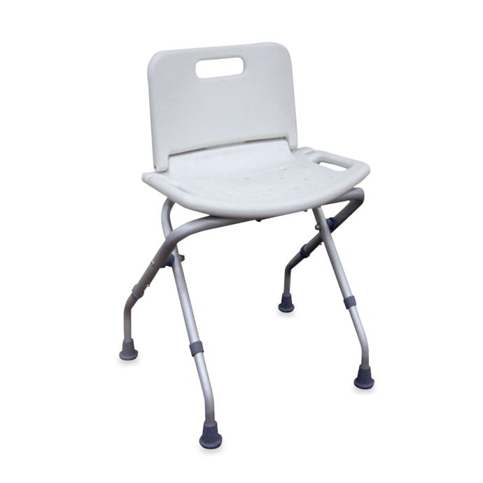 Drive Medical Folding Bath Bench with Back in White Bed Bath & Beyond