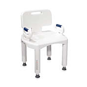 Drive Medical Premium Bath Seat with Back and Arms in White