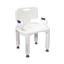 Drive Medical Premium Bath Seat with Back and Arms in White