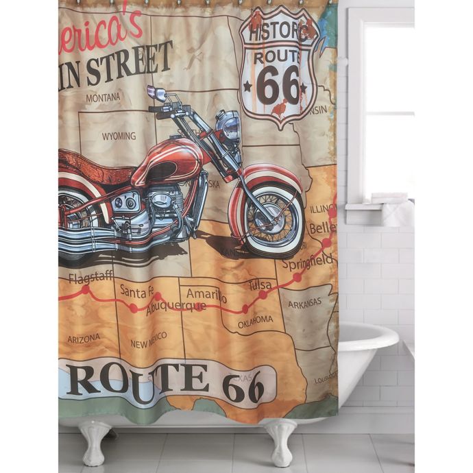 Route 66 Multicolor Shower Curtain Bed Bath Beyond
