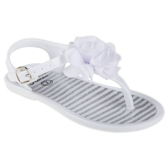 Glitter Flower Jelly Sandal in White | Bed Bath & Beyond