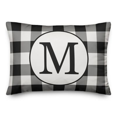 black and white plaid outdoor pillows