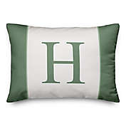 Designs Direct Stripes Monogram Oblong Indoor/Outdoor Throw Pillow in Green