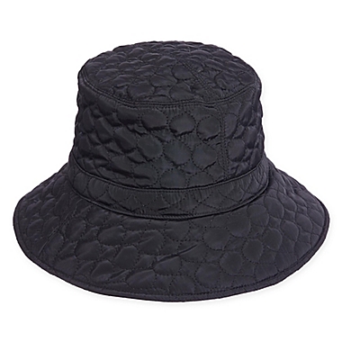 Scala&trade;  Women&#39;s Quilted Big Brim Rain Hat in Black. View a larger version of this product image.
