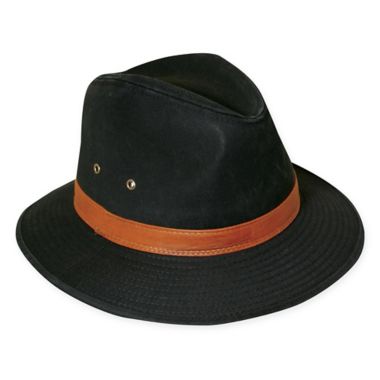 DPC Outdoor Design Medium Twill Safari Hat in Black. View a larger version of this product image.