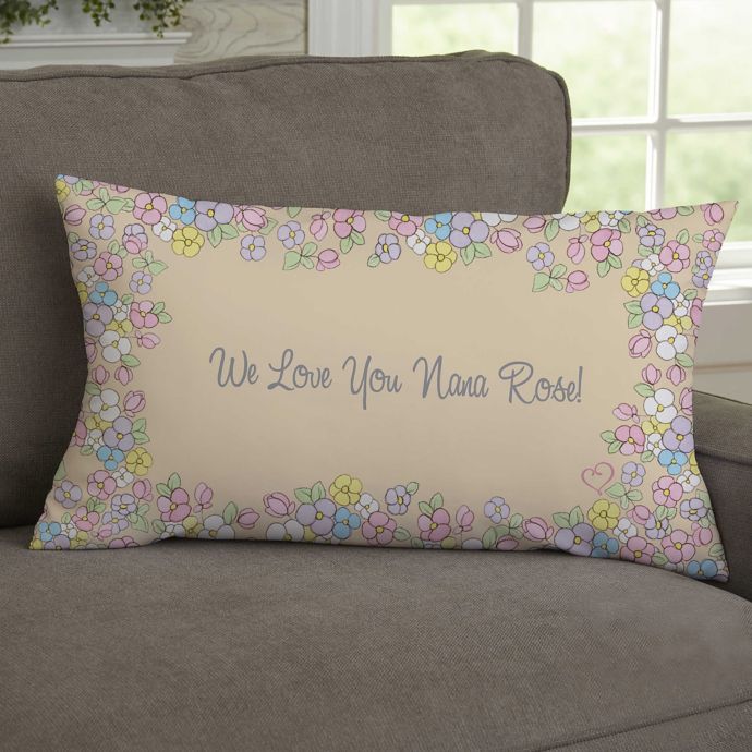 Precious Moments Flower Bouquet Personalized Throw Pillow Bed