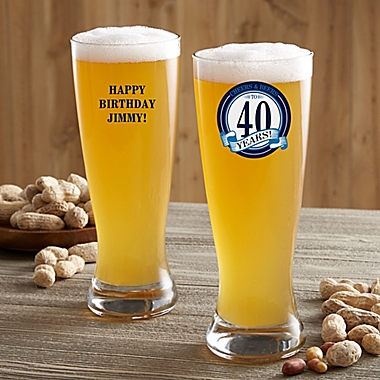 Cheers &amp; Beers Personalized Beer Pilsner Glass. View a larger version of this product image.