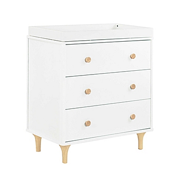 babyletto Lolly 3-Drawer Changer Dresser in White/Natural. View a larger version of this product image.