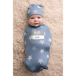 Itzy Ritzy® 2-Piece Stars Swaddle Cocoon and Hat Set in Blue