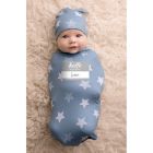 Alternate image 3 for Itzy Ritzy&reg; 2-Piece Stars Swaddle Cocoon and Hat Set in Blue