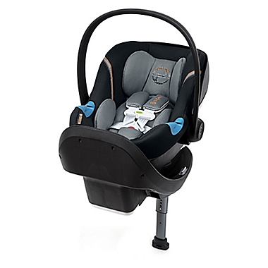 Cybex Aton M Infant Car Seat with SensorSafe and SafeLock Base in Pepper Black. View a larger version of this product image.