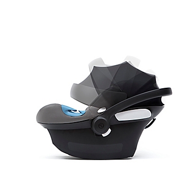 Cybex Aton M Infant Car Seat with SensorSafe and SafeLock Base in Manhattan Grey. View a larger version of this product image.