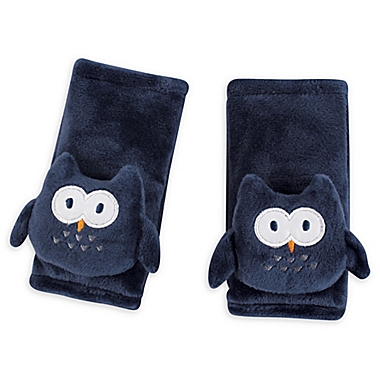Hudson Baby&reg; Cushioned Owl Strap Covers in Navy. View a larger version of this product image.