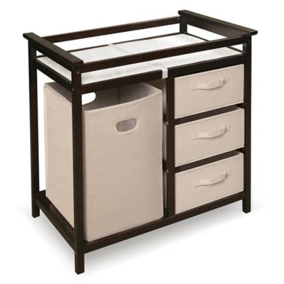 white changing table with hamper