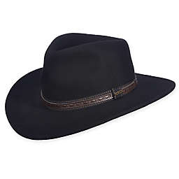 Scala™ Men's Medium Classic Wool Safari Hat with Overlay in Black