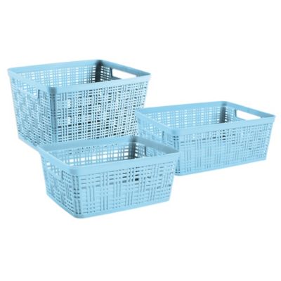 plastic rattan storage baskets