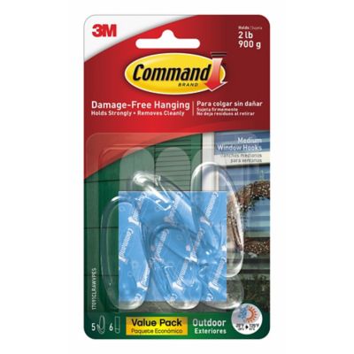 3M Command&trade; Clear Medium Outdoor Window Hooks (Set of 5)