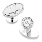 Alternate image 0 for DC Comics Silvertone Oval Batman Logo Cufflinks