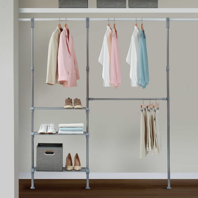 Relaxed Living Adjustable Metal Closet System In Satin Nickel Bed Bath Beyond