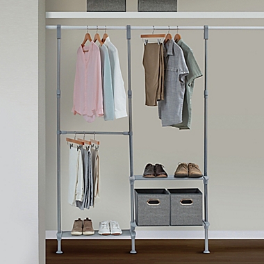 Relaxed Living Adjustable Metal Closet System in Satin Nickel. View a larger version of this product image.