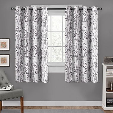 Branches 63-Inch Grommet Top Window Curtain Panels in Black Pearl (Set of 2). View a larger version of this product image.
