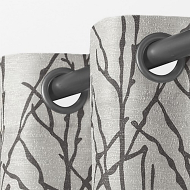 Branches 63-Inch Grommet Top Window Curtain Panels in Black Pearl (Set of 2). View a larger version of this product image.