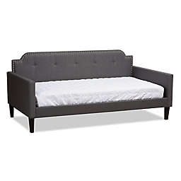 Baxton Studio® Ines Upholstered Twin Sofa Daybed in Grey