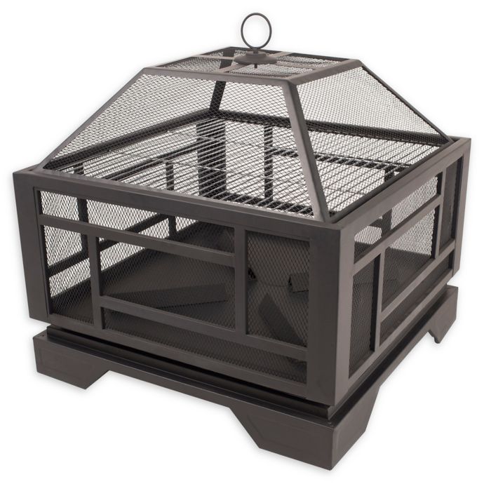 Pleasant Hearth Solus Wood Burning Fire Pit In Black Bed Bath Beyond