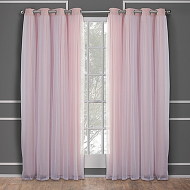 Catarina 63-Inch Grommet Room Darkening Window Curtain in Blush (Set of 2). View a larger version of this product image.