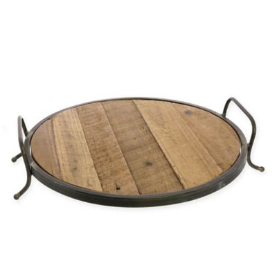 wood and iron tray