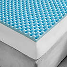 Alternate image 1 for Sleep Philosophy Flexapedic 1.5-Inch Gel Memory Foam Mattress Topper in Blue
