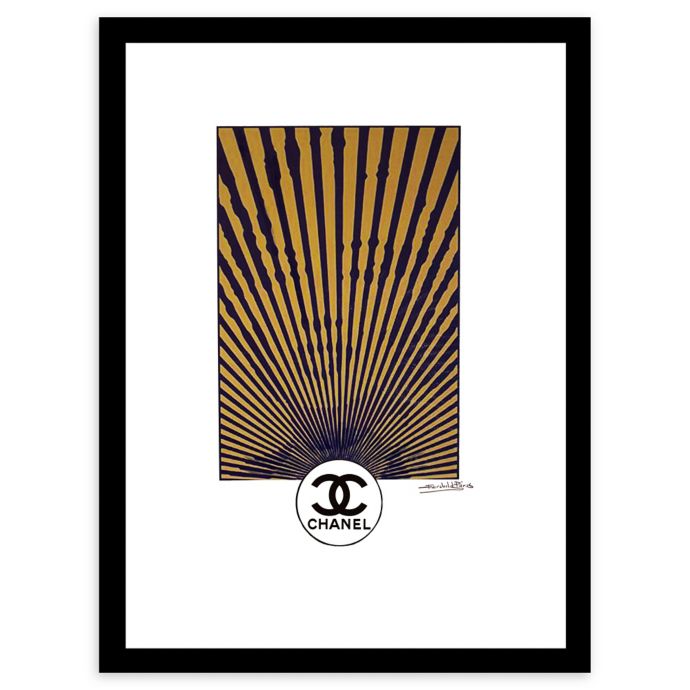 Fairchild Paris Marilyn in Lights Framed Wall Art in Blue/Yellow Bed