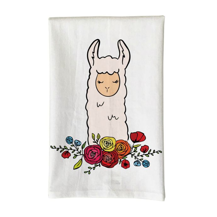 Love You A Latte Shop Floral Llama Kitchen Towel In White Bed Bath Beyond
