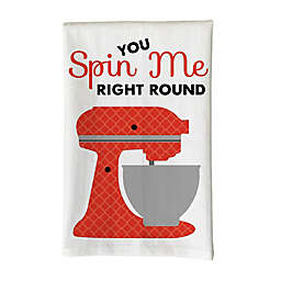 Love You a Latte Shop "You Spin Me Right Round" Kitchen Towel in White