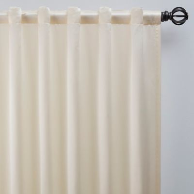Silken 84-Inch Rod Pocket/Back Tab Window Curtain Panel in Ivory (Single)