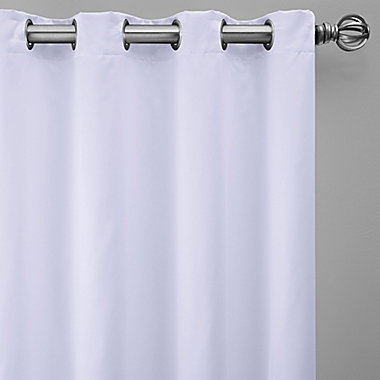 Silken 63-Inch Grommet Window Curtain Panel in White (Single). View a larger version of this product image.