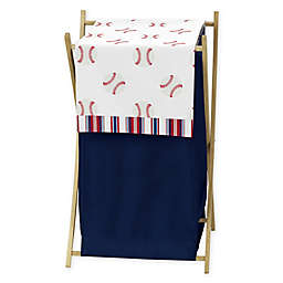 Sweet Jojo Designs® Baseball Patch Laundry Hamper in Red/White