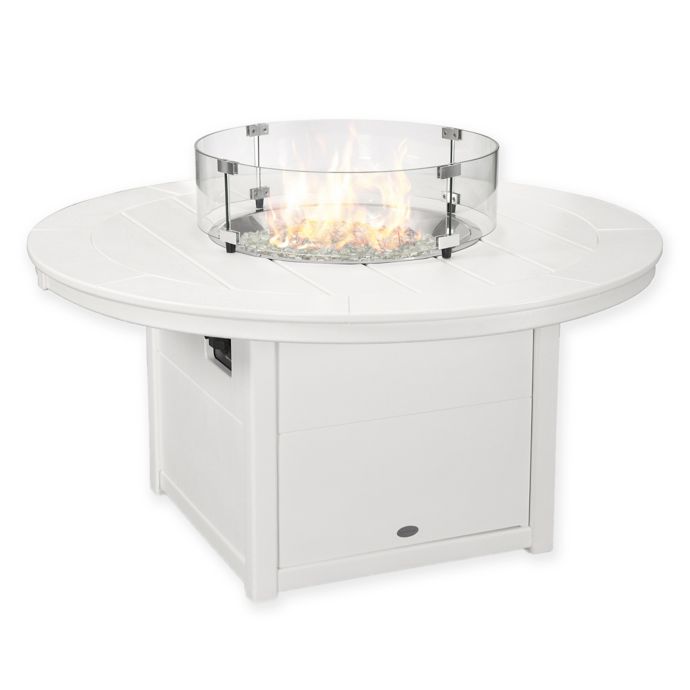 Polywood Round 48 Fire Pit Table In White Bed Bath Beyond