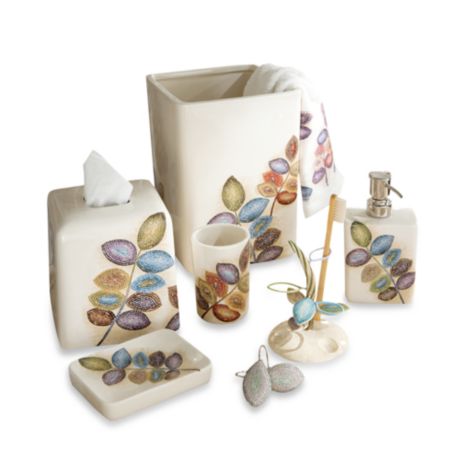 croscill mosaic leaves toothbrush holder