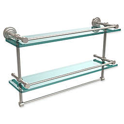 Allied Brass Dottingham Gallery 2-Tier Glass Shelf with Towel Bar