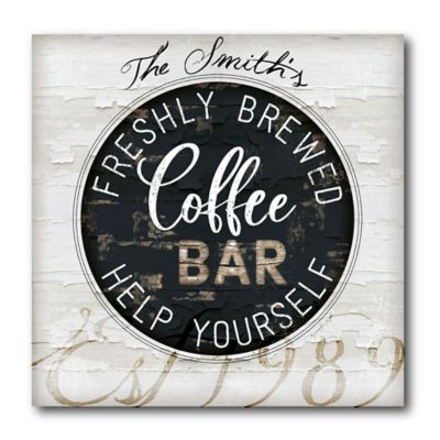 Courtside Market Coffee Bar 16-Inch Square Canvas Wall Art