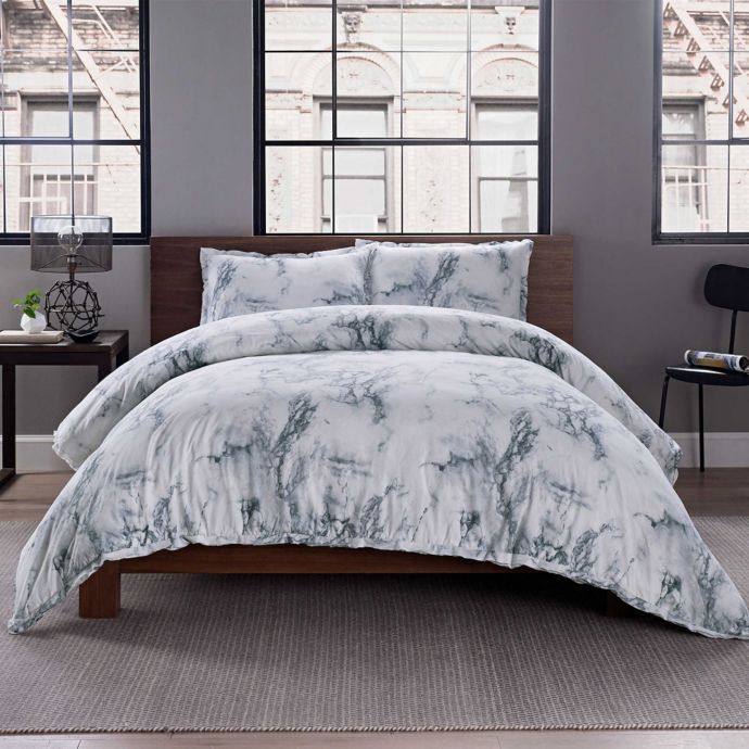 Garment Washed Printed Duvet Cover Set Bed Bath And Beyond Canada