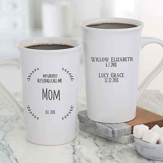 Alternate image 1 for My Greatest Blessings Call Me Personalized 16 oz. Latte Mug