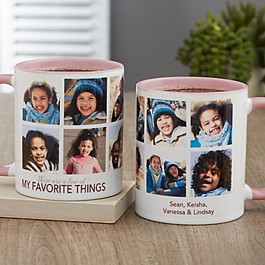 My Favorite Things Personalized 11 oz. Coffee Mug in Pink. View a larger version of this product image.