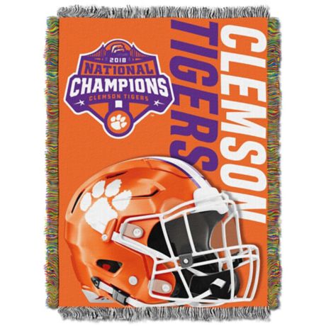 Clemson University 2018 Football National Champions Tapestry Throw Blanket