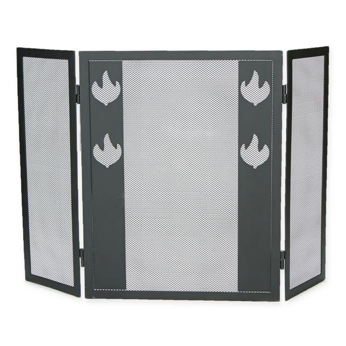 Mind Reader 3 Panel Fireplace Screen In Black Bed Bath Beyond