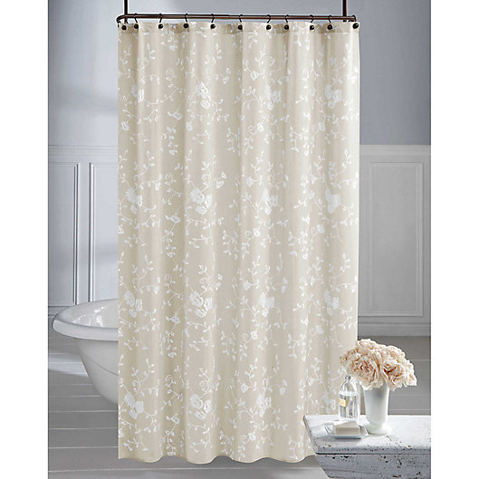 Alternate image 1 for Wamsutta® Vintage Embroidered Floral Shower Curtain in Linen