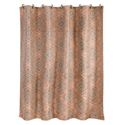 peach and grey shower curtain