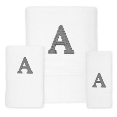 Avanti Monogram Block Letter Bath Towel Collection